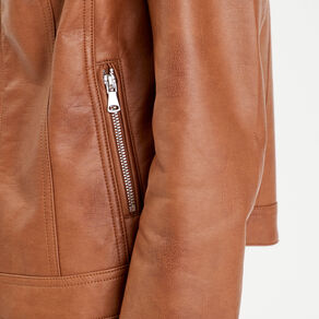 Veste droite zippée beige femme