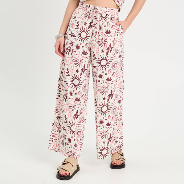 pantalon large rose femme Pantalon large rose femme