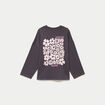 Sweat oversize col rond manches longues gris fonc&eacute; femme