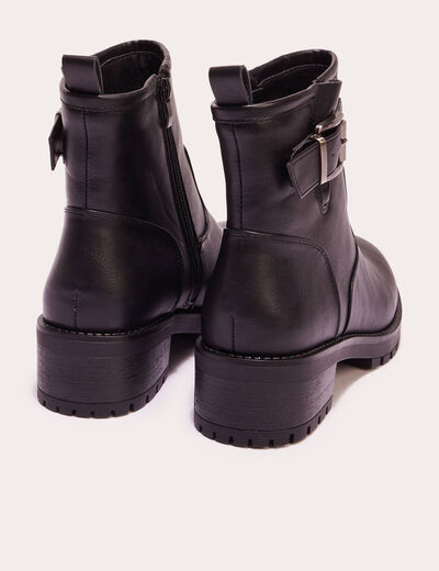 Bottines à talons et boucles noir femme