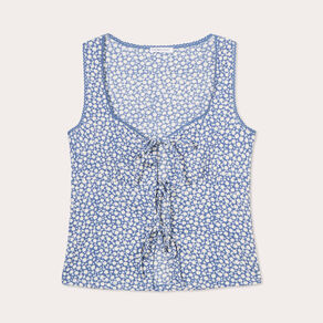 Débardeur avec noeuds bleu gris femme