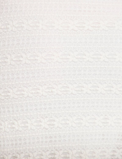 Jupe longue droite en dentelle ecru femme