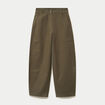 Pantalon chino coupe barrel vert kaki femme
