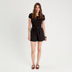 Combishort ceinturée noir femme