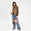 Blouse manches longues marron femme