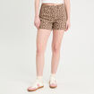 Short large en jean beige femme