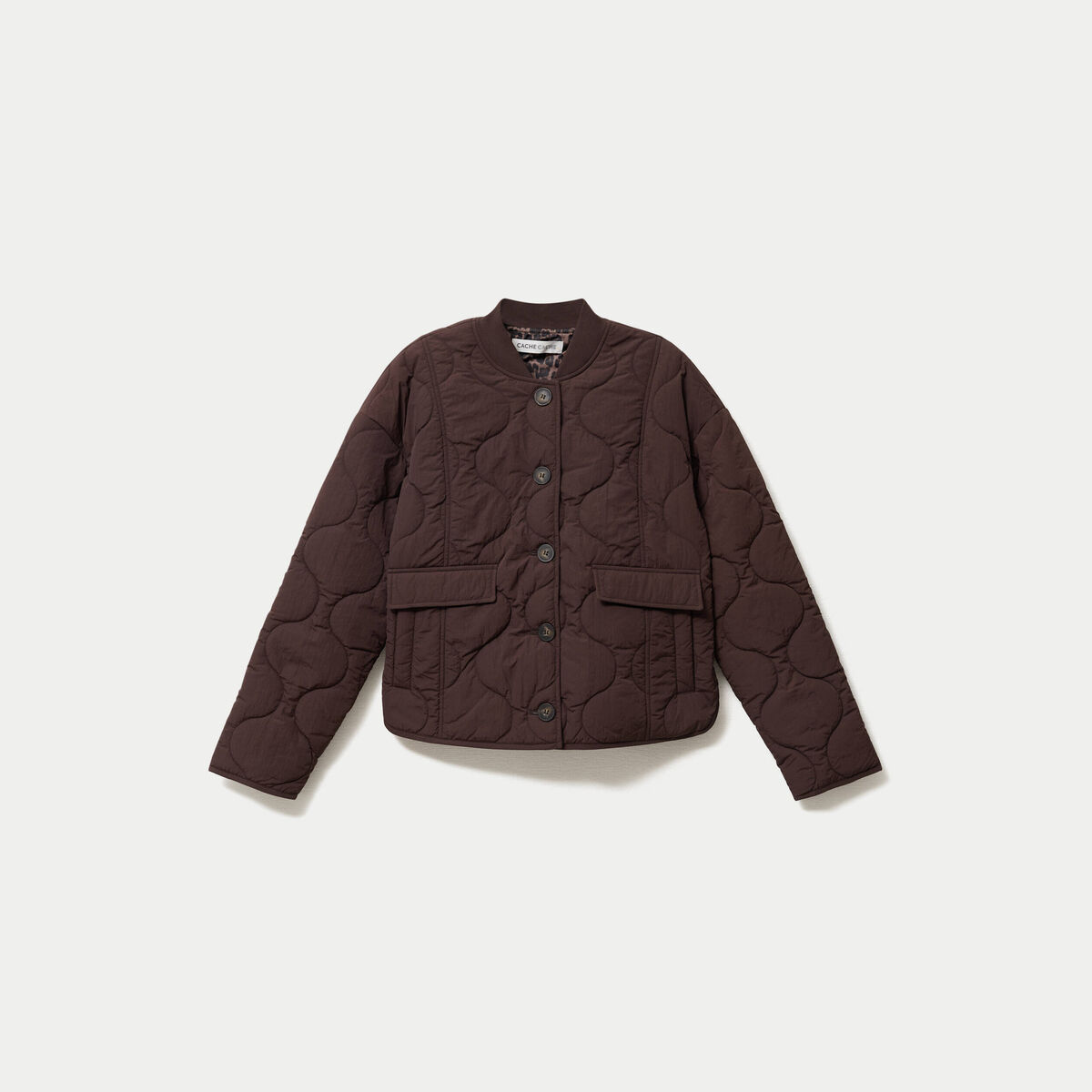 Veste ample manches longues marron fonc&eacute; femme
