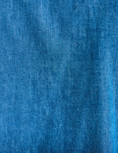 Blouse col claudine denim double stone femme