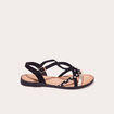 Sandales plates avec brides noir femme