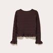 Gilet col rond manches longues bordeaux femme