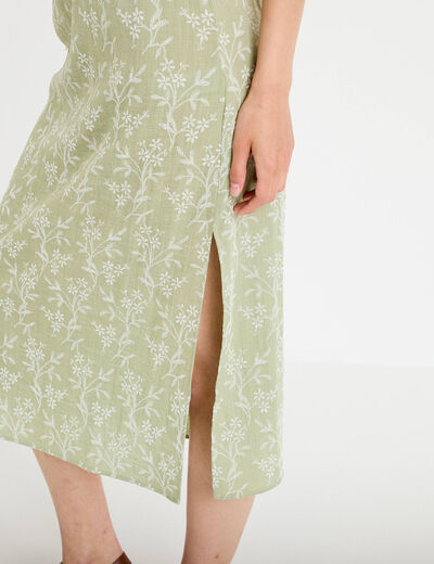 Jupe &eacute;vas&eacute;e longueur 3/4 vert femme