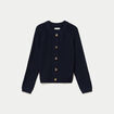 Gilet manches longues bleu marine femme