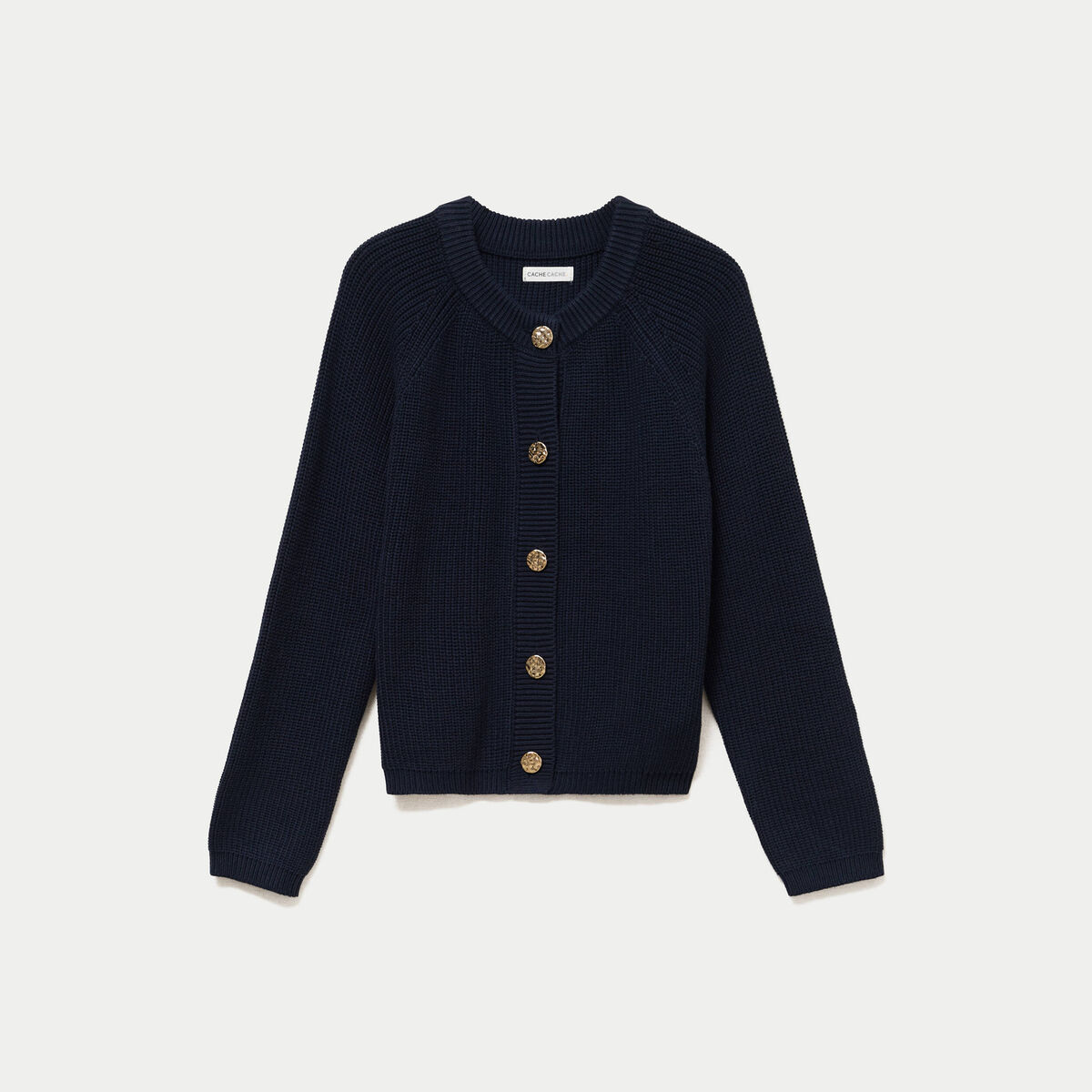 Gilet manches longues bleu marine femme
