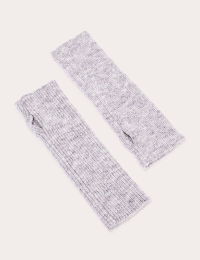 Mitaines longues gris clair femme