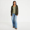 T-shirt manches courtes vert kaki femme