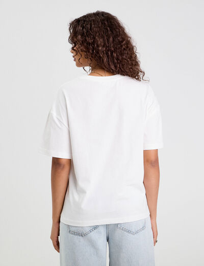 T-shirt manches courtes blanc femme