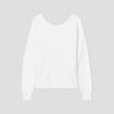 Pull manches longues col rond ecru femme