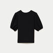 Blouse droite manches courtes noir femme