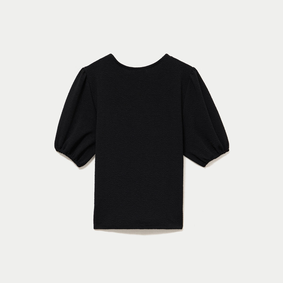 Blouse droite manches courtes noir femme