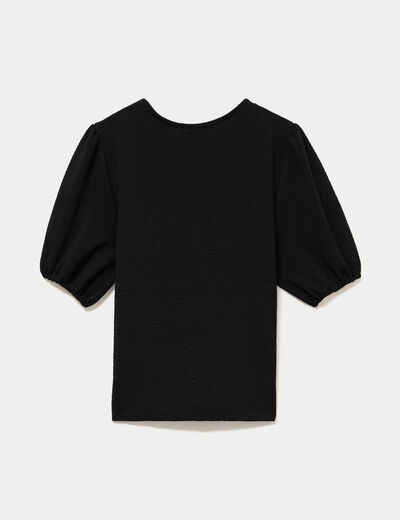 Blouse droite manches courtes noir femme
