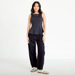 Top p&eacute;plum sans manches col rond bleu femme