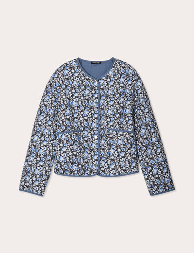 Veste matelassée boutonnée noir femme