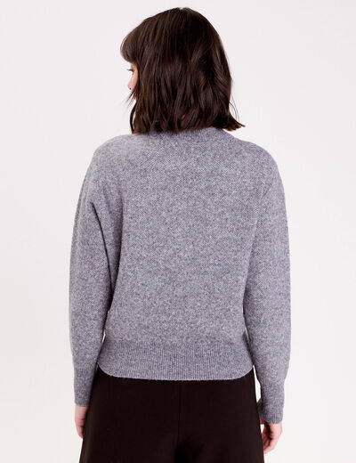 Pull manches longues gris fonc&eacute; femme