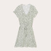 Robe patineuse ceinturée vert femme