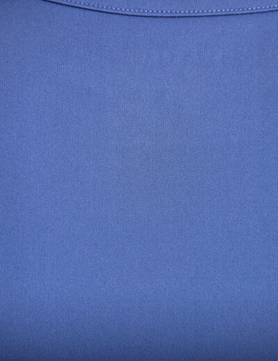 D&eacute;bardeur col rond bleu fonc&eacute; femme