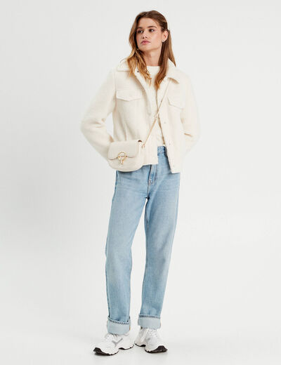 Pull manches longues ecru femme