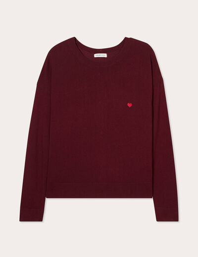 Pull manches longues bordeaux femme
