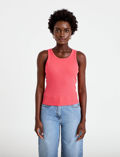 D&eacute;bardeur c&ocirc;tel&eacute; avec brassi&egrave;re int&eacute;gr&eacute;e rose femme
