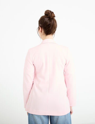 Veste blazer cintr&eacute;e rose clair femme