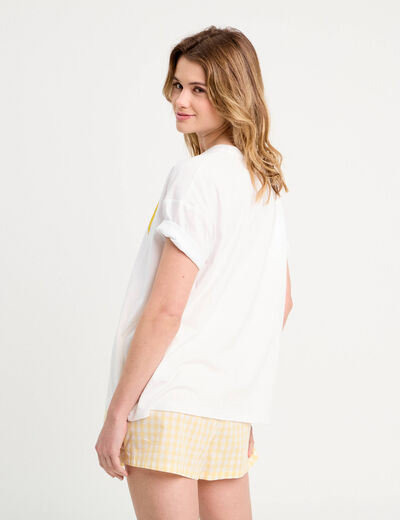 T-shirt manches courtes blanc femme