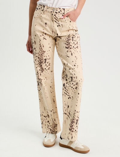 Pantalon droit marron foncé femme