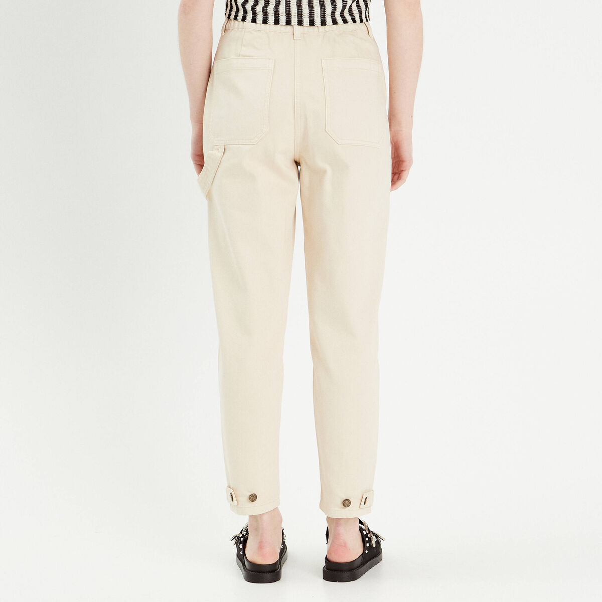Pantalon cargo bas resserré sable femme