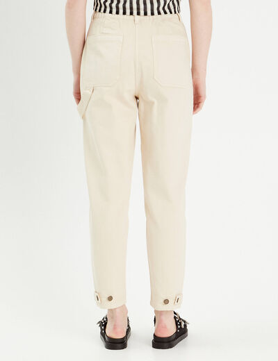 Pantalon cargo bas resserré sable femme