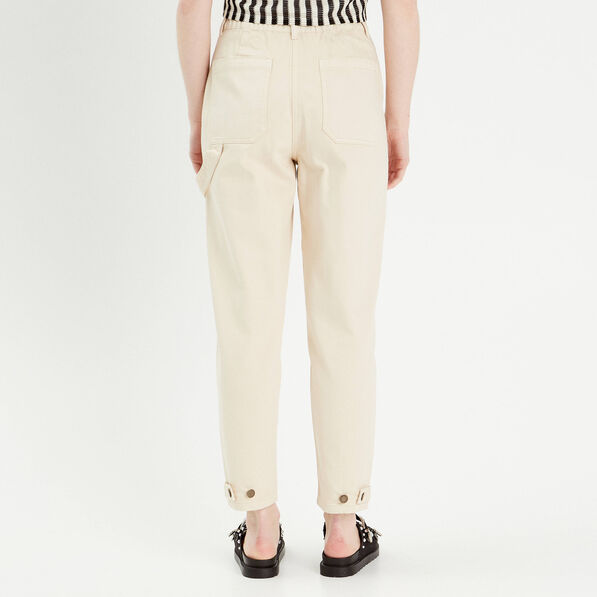 Pantalon cargo bas resserré sable femme