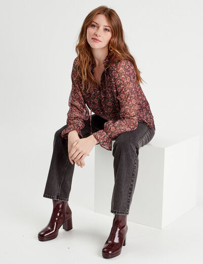 Blouse manches longues rose femme