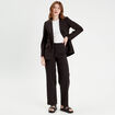 Pantalon city large noir femme
