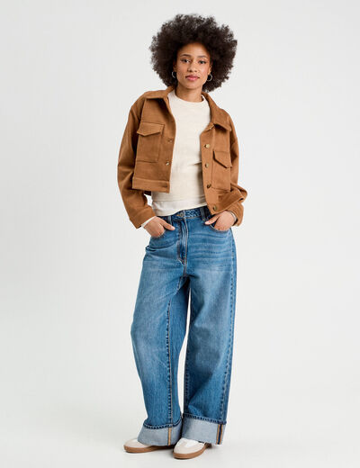 Pull sans manches ecru femme