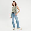 Blouse sans manches bleu femme
