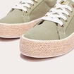 Baskets espadrilles plates vert kaki femme