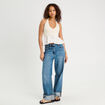 Débardeur tricot brodé ecru femme