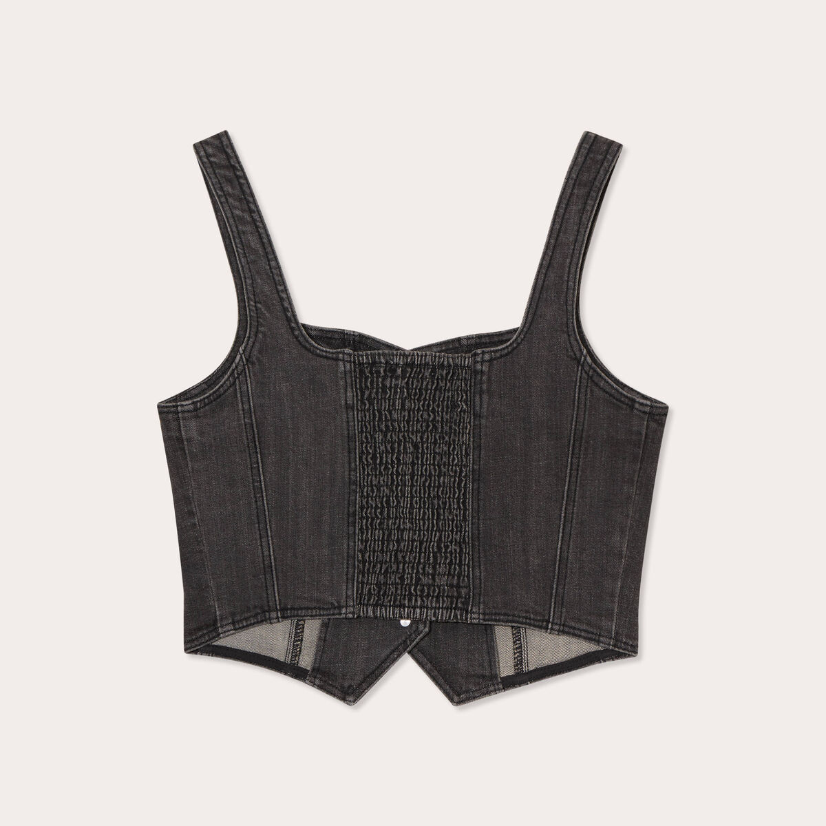 Bustier en jean noir femme