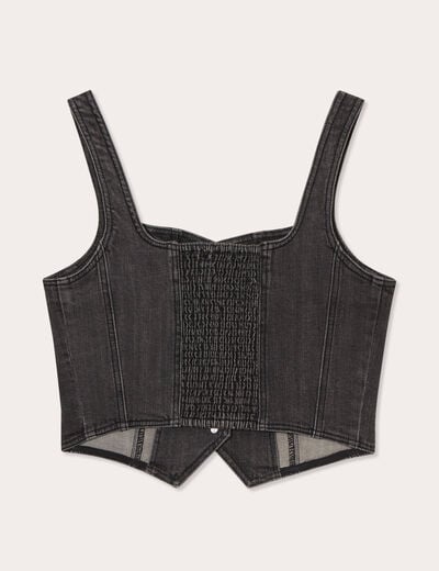 Bustier en jean noir femme