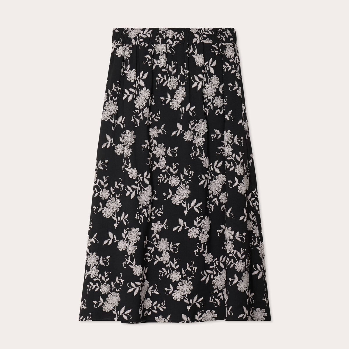 Jupe longue évasée noir femme