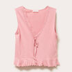 Débardeur col V sans manches vieux rose femme