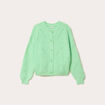 Gilet ajour&eacute; manches longues vert pastel femme