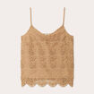 Débardeur aspect macramé beige femme